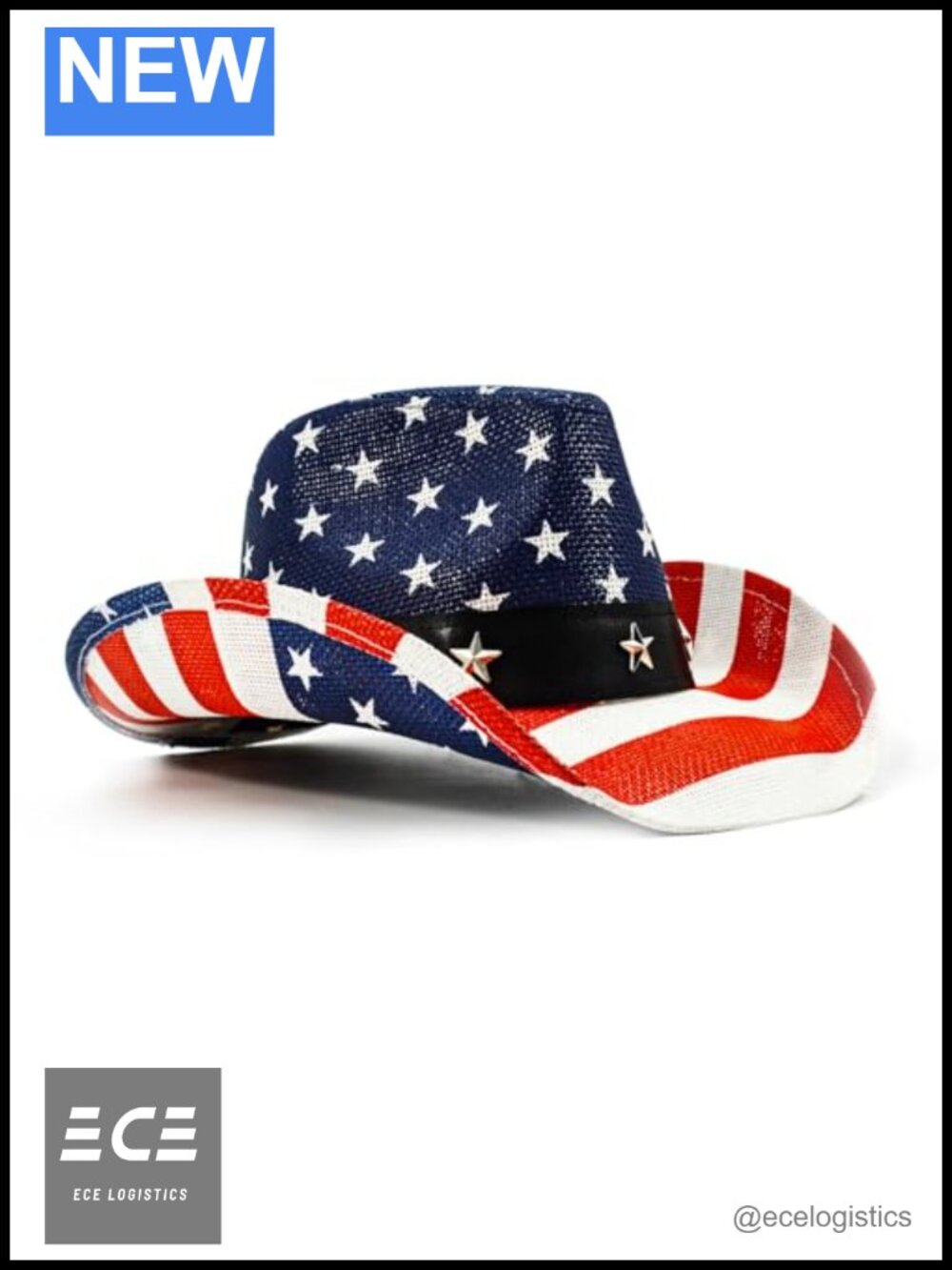 American Flag Cowboy Hat Straw Western Patriotic Rodeo Unisex